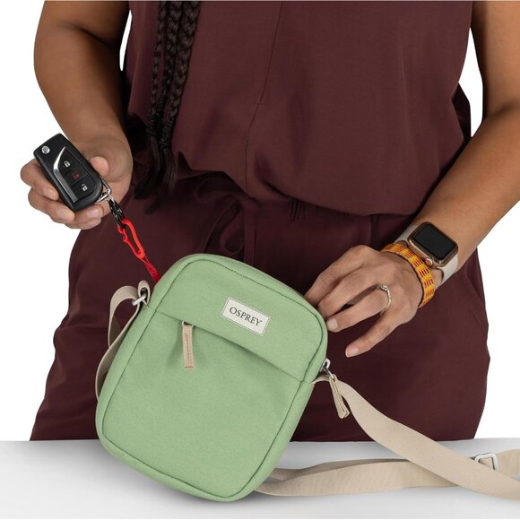 Small Crossbody Bag Recycled Fabric Unisex Multiple Pockets Daily Use - Picture 11 of 13